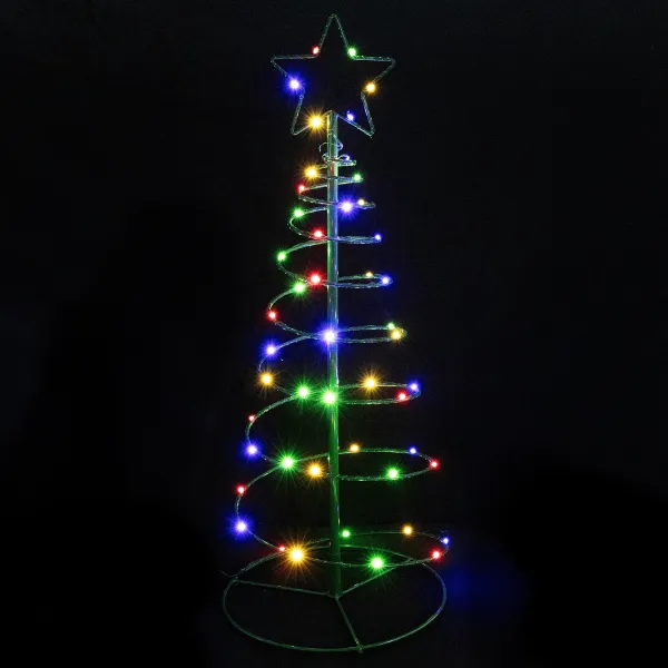 cono decorativo luminoso para árbol de navidad, iluminación solar rgby, 2m+75cm, ip65, ideal para exteriores y embellecer la festividad.