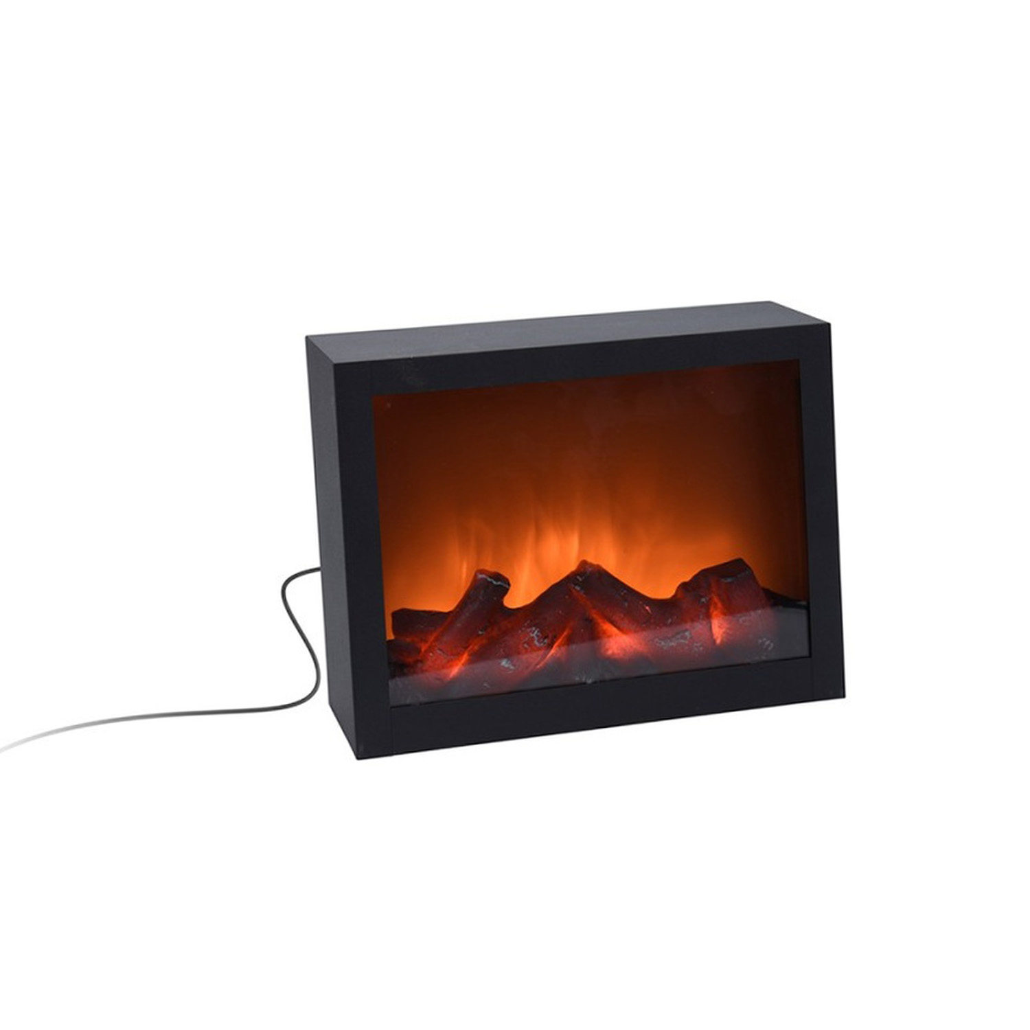 chimenea eléctrica led 29x10x23cm, simula fuego real, decorativa y funcional, ideal para calentar y ambientar espacios.