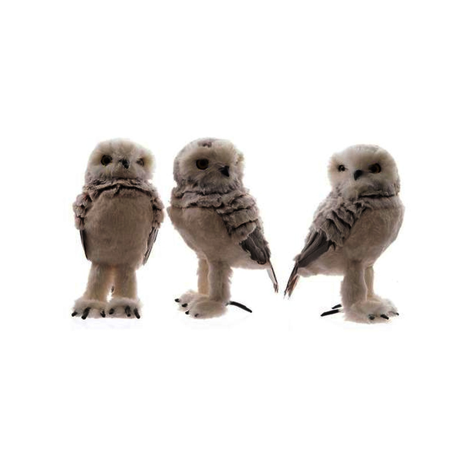 búho de poliéster, 3 modelos surtidos, 11x14x21 cm, ideal como decoración y regalo original para amantes de la naturaleza.
